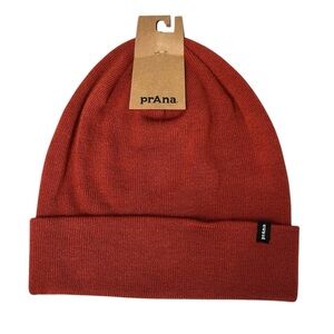 PRANA Flip It Beanie Rust Red Orange Unisex Men Women Sustainable OS $35 MSRP